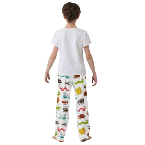 Caterpillar Bee Insect Boys Long Pants Soft Trousers Elastic Waist Kids Lounge Bottoms with Pockets S-XL3