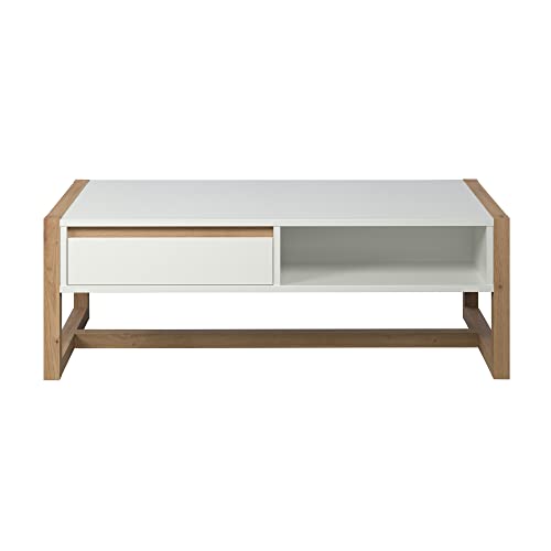 trendteam smart living Dakota Table Basse, Blanc/chêne Artisan, Maße (aufgebaut B x H x T): 110 x 39 x 55 cm