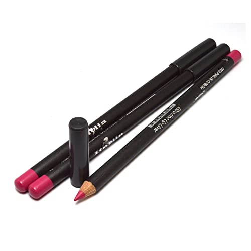 3 Pcs X Italia Deluxe 1058 Pink Blossom Ultra Fine Lip Liner Pencil Lipliner Set + Free Zipper Bag #TOP16