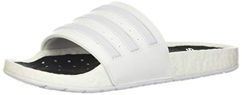 adidas Unisex-Adult Adilette Boost Slide Sandal, White, 9 M US