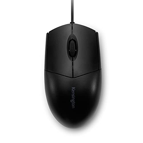 Kensington Pro Fit Mouse Impermeabile e Lavabile con Connessione e Cavo USB, per Mancini e Destrimani, Nero, K70315WW