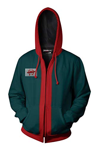 Xiemushop Sudadera con capucha para niños con impresión digital en 3D, unisex, color verde