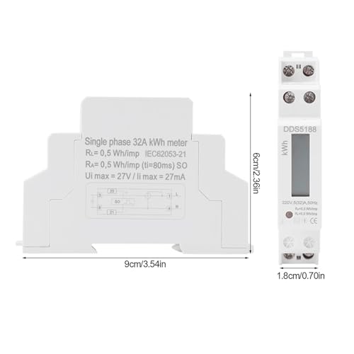 Compteur électrique LCD compact rail DIN 220V mesure KWh DDS5188 - 3