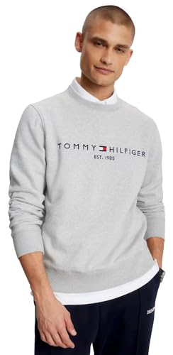 Sweat-shirt homme Tommy Hilfiger gris XL col rond automne hiver 2024