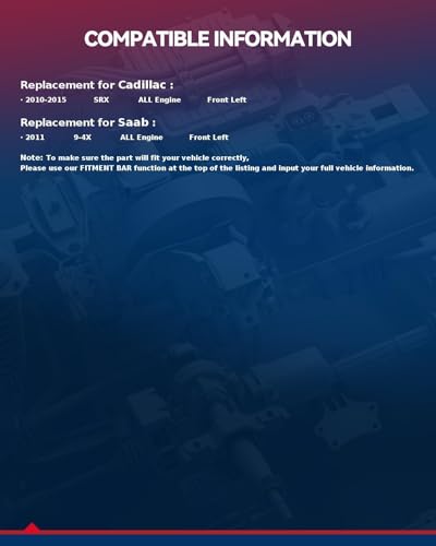 Image of KAX Front Left Power Window Regulator w /Motor Fit for SRX 2010-2015 | for Saab 9-4X 2011 Front Left Driver Side 751-966 Power Window Lifter Replaces 23257824,20859663,15883166