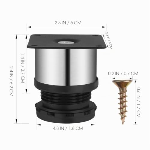 Patas para muebles regulables OUNONA de acero inoxidable, pack de 4 para mesa y armario 3