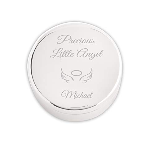 Image of Cherished Moments Personalized Angel Wings Round Jewelry Box