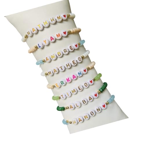 Bracelet personnalisable avec perles de cristal et lettres alphabet - bracelet prénom, surnom, bébé, evjf, coeur, maîtresse, merci