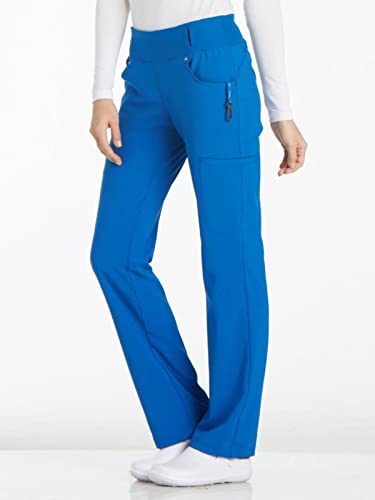 Iflex Scrubs For Women, Yoga-Inspired Knit Waistband Scrub Pants Ck002T, S Tall, Royal #TOP5