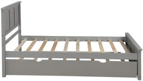 Miniatura 5 de Mera Cama de plataforma de tamaño individual con nido (gris 2) Gris 2,Espresso 2,Espresso 3,Espresso1,Gris 1,Gris 3,Gris,Walnut 1,blanco 2,White1