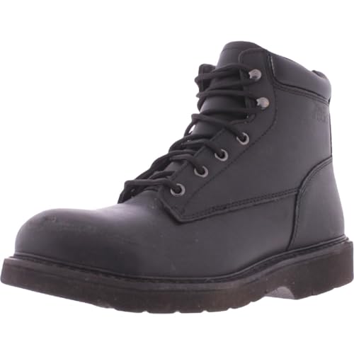 Work America Men's Steel Toe 6" Brawny Leather Work, 10 3E US, Black