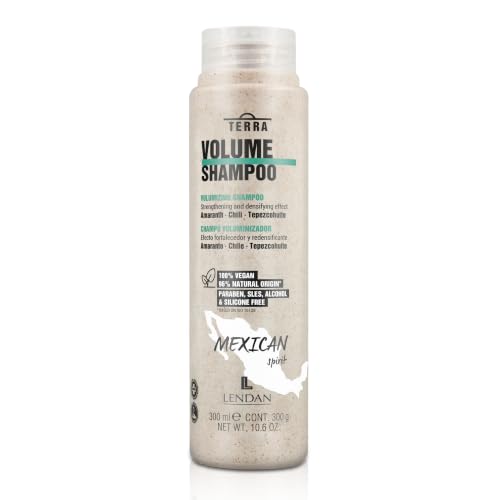 LENDAN Terra Volume Shampoo voor fijn haar, 300 ml, maximaliseert het haarvolume, zonder te verzwaren, zachte manen, grondige en egaliserende reiniging, versterkt en verdicht, veganistisch