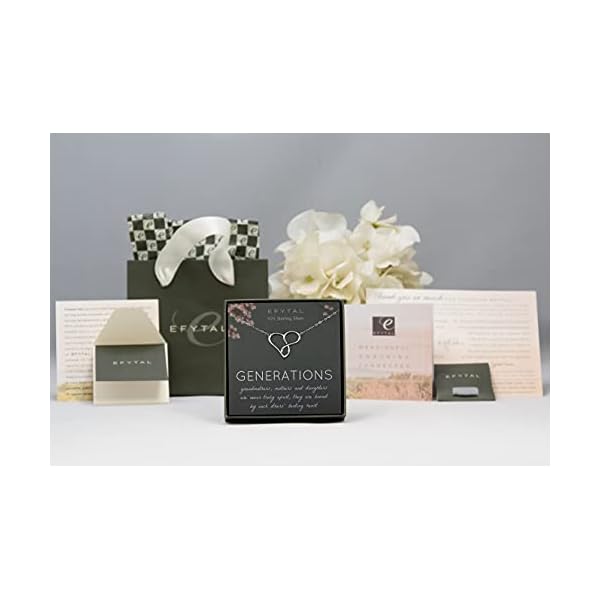 EFYTAL Mothers Day Grandma Gifts, 925 Sterling Silver Infinity Heart Necklace for Grandmother/Mother/Daughter/Granddaughter, Mom Necklaces for Women, Birthday Gift, Mother's Day Jewelry