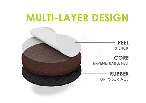 Image of Slipstick GorillaPads Non Slip Furniture Pads /Gripper Feet Floor Protectors (Set of 16) Premium 2 Inch Round Self Adhesive Rubber Stoppers for Furniture Legs