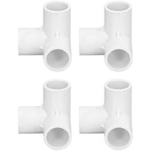 Eujgoov PVC Plastic Right Angle Tee Corner Connector 20mm Inner Diameter, 10PCS 3 Way Pipe Fittings, for Water Pipes, Furniture, Greenhouse Pipe Joints and Tent Connections White