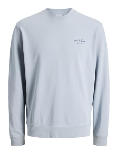JACK & JONES Jjearchive Graphic Sweat à col Rond Noos, Bleu céleste, XXL