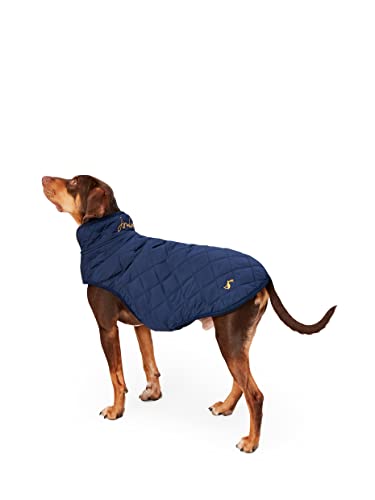 Rosewood x Joules Navy Blue Quilted Coat for Dogs Medium, Washable, Lightweight, Warm Winter Dog Jacket for Medium Dogs
