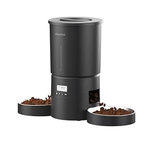 Comedero automático dual para gatos 2 gatos, 6 comidas/día, 12 porciones/comida, alimentador doble de 4.2 L, dispensador automático de alimentos secos para mascotas, grabación de voz de 10 segundos