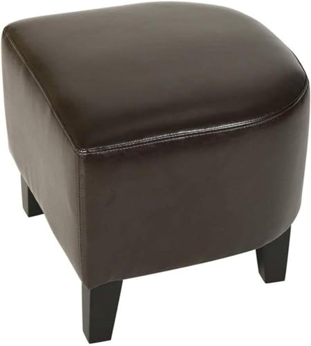 Tabouret de canapé marron en polyuréthane et pieds bois - 2
