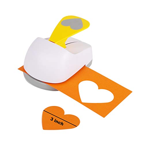 Craft Lever Punch 3 inch Heart Paper Punch Professional Tool for Valentine's Day Paper Crafting DIY Projects，Gifts，Stationery，Education，Greeting Cards Arts Fun Projects