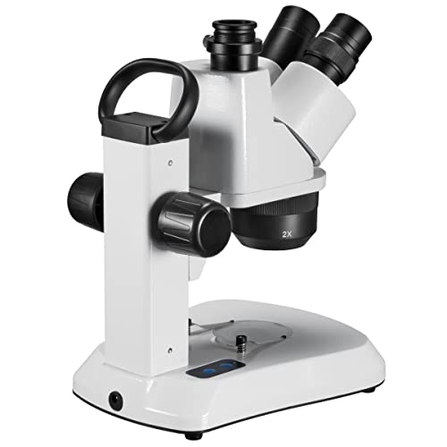Bresser Trójokularowy stereomikroskop Analyth STR Trino 10 x – 40 x z osobno ściemnianym światłem LED w górę i w górę i z uchwytem do przenoszenia