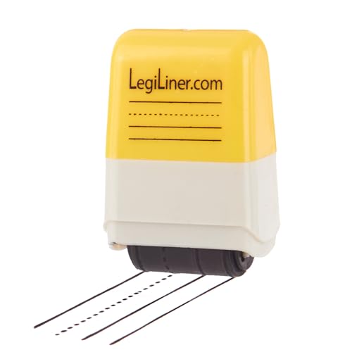 LEGILINER Worm Line 5/8 Dashed Handwriting Teacher Stamp (Black) Extra Baseline for Descending Letters. Classroom & Home Use. Refillable Ink Writing Practice Roller Stamp.