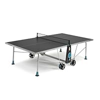 Cornilleau 200x - Outdoor Tischtennisplatte - Klappbar - Wetterfest - 5 mm Melaminharzplatte -Tischtennistisch für draußen - Turniermaße - Grau