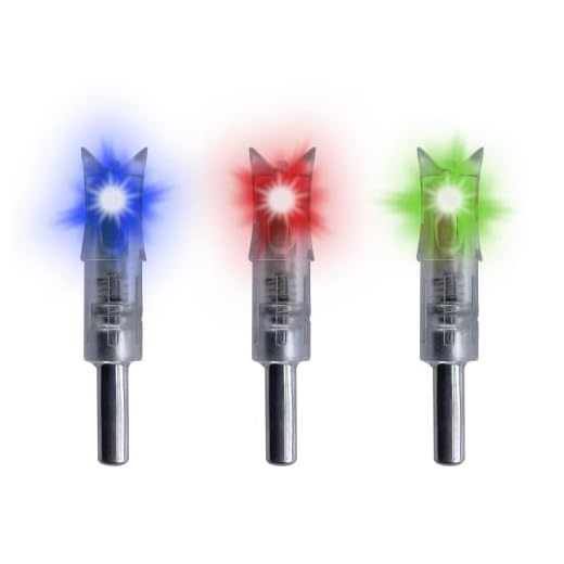 Barnett Archery Headhunter Strobe Lighted Nocks with Multiple Color Patterns, for Use with .300” Inner Diameter Crossbow Arrows, 3-Pack (BAR20035), Multi