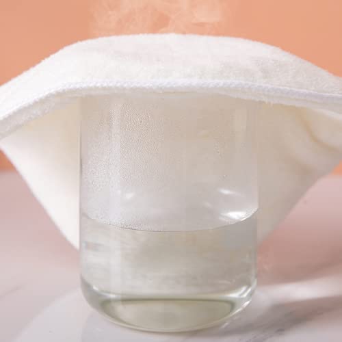 Reusable Face Steamer Towel Mask Cold Hot Compress Facial Moisturizing Anti Aging Towel Mask Skin Sauna Cleansing Pores Beauty Tool, 4pcs/Pack (One Hole with Rope)