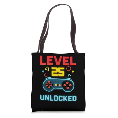 video games Level 25 unlocked 25th birthday gamer boys girls Tote Bag