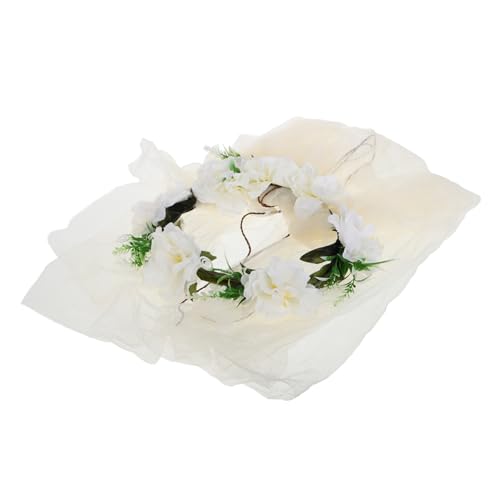 Didiseaon Accessoires De Cheveux De Mariage Élégants Couronne De Fleurs Pour Tout-petits Avec Voile Coiffe De Mariée Pour Séance Photo