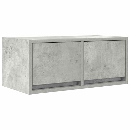 Meuble TV moderne gris béton suspendu pour optimiser les petits salons - 2