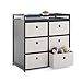 Delta Children Hayes Changing Table and Dresser for Bedroom with 6 Fabric Drawers, Charcoal Grey/Flax