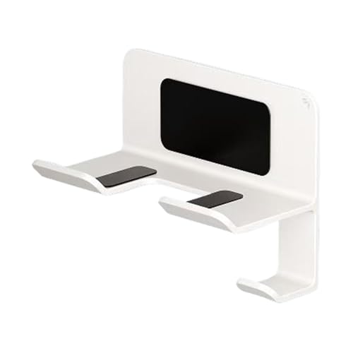 Soporte de secador - Estante De Montaje En Pared De 6.3 Pulgadas | Perchero De Secador De Pelo De Acero Al Carbono - Organizador De Baño Autoadhesivo Con Soporte De Cable Diseño Gris Blanco Mantiene