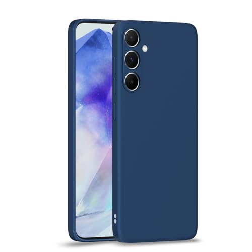 Image of Outlouders Back Cover for Samsung Galaxy A55 5G | Camera Protection | Durable Soft Matte Silicone Bumper Case (Blue)