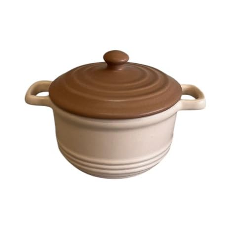 Mini Panela/Caçarola com Tampa em Cerâmica Refratária Bicolor 300ml