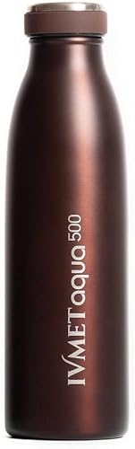 IVMET Aqua Stainless Steel Double Wall Vacuum Insulated Drinking Bottle Flask thermos Hydro Metal reusable Canteen for Sport School Fitness Outdoor (Coffee Brown, 17 oz/500 ml)