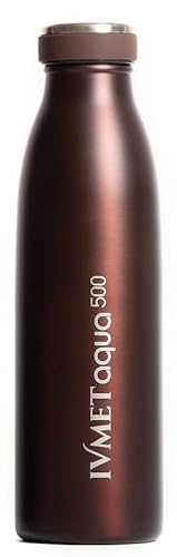 Ivmet Aqua Stainless Steel Double Wall Vacuum Insulated Drinking Bottle Flask Thermos Hydro Metal Reusable Canteen For Sport School Fitness Outdoor (Coffee Brown, 17 Oz/500 Ml) #TOP3
