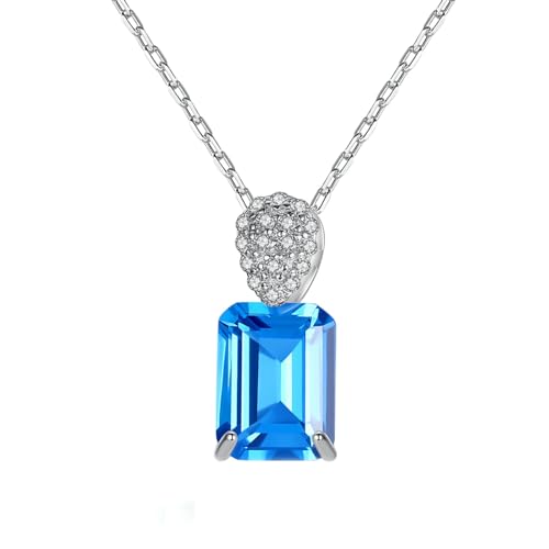 Colliers délicats pour les femmes, cadeau idéal en argent 925 et bleu cristal
