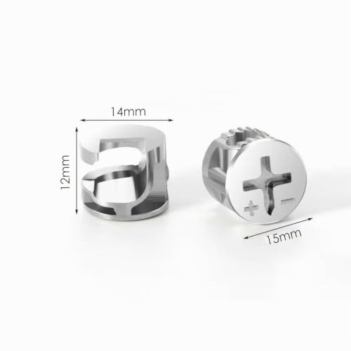 Miniatura 6 de 20 Unidades De Conectores Excéntricos Para Muebles - 15 X 12 Mm - Aleación De Zinc - Accesorios Duraderos Para Armarios, Cajones Y Paneles De Muebles