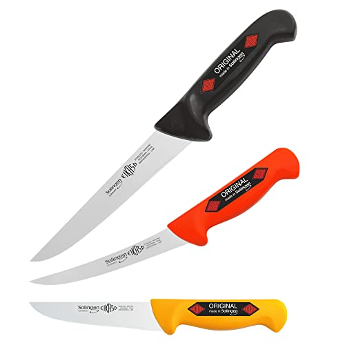 Solingen Eikaso 3-Teiliges Profi Messer Set 1677D, geeignet als Metzgermesser, Fleischermesser, Schlachtermesser, Ausbeinmesser & Kochmesser, Sonderedition Cover