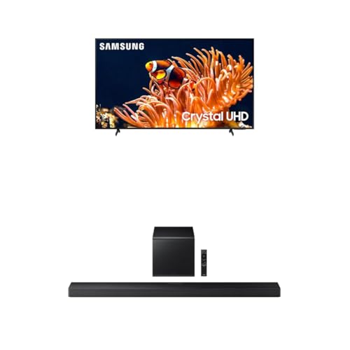 Image of Samsung 85-Inch Class 4K Crystal UHD DU8000 Series HDR Smart TV w /Object Tracking Sound Lite, (UN85DU8000, 2024 Model) + Samsung Q-Series Soundbar HW-QS700F 3.1.2 ch Subwoofer (2025 Model)