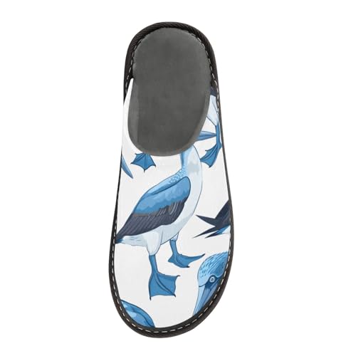 Slippers for Women Blue Footed Booby Bird Cute Soft Fuzzy Women's Slippers Indoor and Outdoor Shoes 7