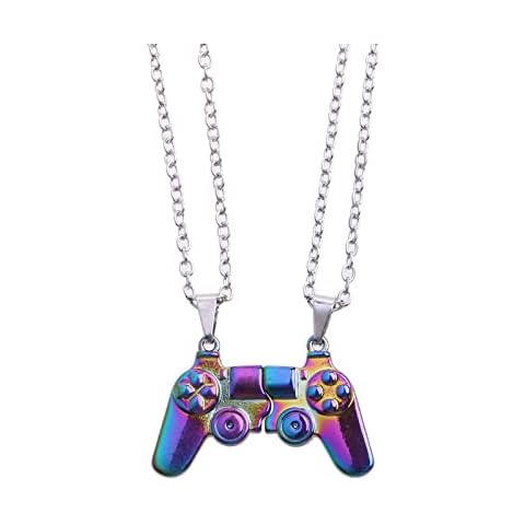 ZEPFJHE 2x Magnet Game Controller Necklace for Couple Matching Necklace for Women Best Friend Friendship Sister Necklace Jewelry Cover