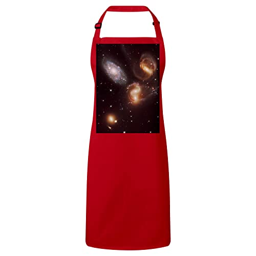 Tablier cuisine rouge univers étoile pour cuisiner avec un vêtement de protection univers
