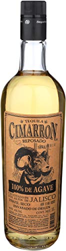 CIMARRON - Reposado - Tequila 100% Agave - 40% Alcool - Origine : Mexique/Jalisco - A déguster pur ou en cocktail - Profil Sec & Végétal - 1 L