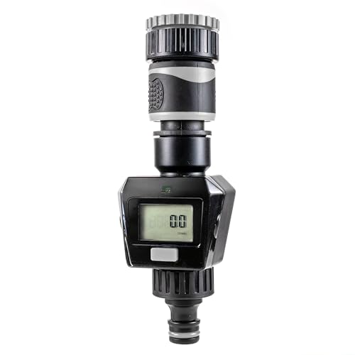 Digital Water Flow Meter, 2-50L/min Range, LCD Display with Multiple Modes, Battery Included - optimize water usage and provide precise and automated watering for lawns, flower beds, vegetable gardens