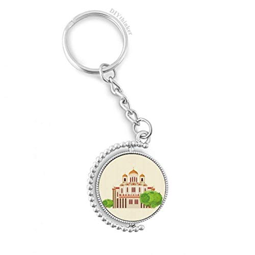 Porte-keyholder Russie symbole repère rotatif clé anneau pour auto
