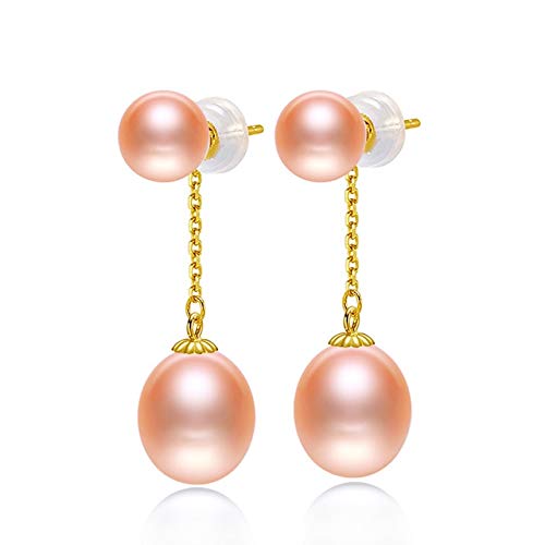 Boucles d'oreilles perles d'eau douce et or 18 carats pour femme