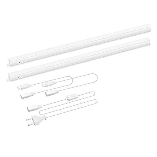 Lamparas Barra de Regleta Tiras Tubos de LED 9W para Bajo Muebles Armario de Cocina 573MM Longitud Una Lampara Luz Neutra 4000K Lot de 2 Lamparas de Enuotek